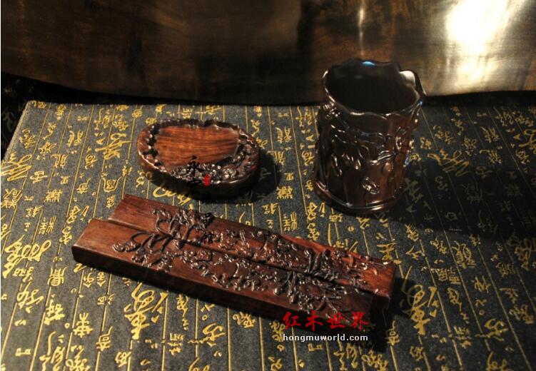精品黑檀文房四宝 红木黑檀工艺品 书房用品-1