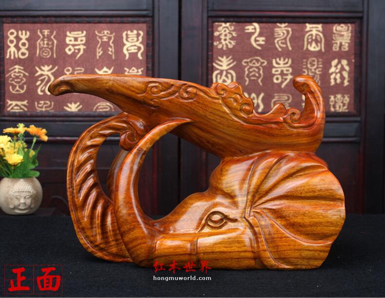 花梨木手工加工木质工艺品大象酒托红酒葡萄酒架乔迁开业礼品-2