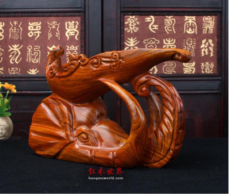 花梨木手工加工木质工艺品大象酒托红酒葡萄酒架乔迁开业礼品-3