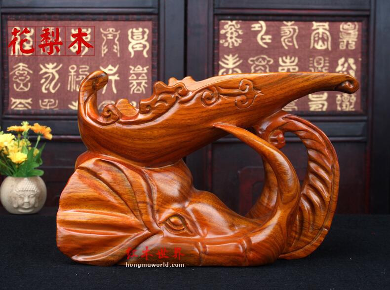 花梨木手工加工木质工艺品大象酒托红酒葡萄酒架乔迁开业礼品-4