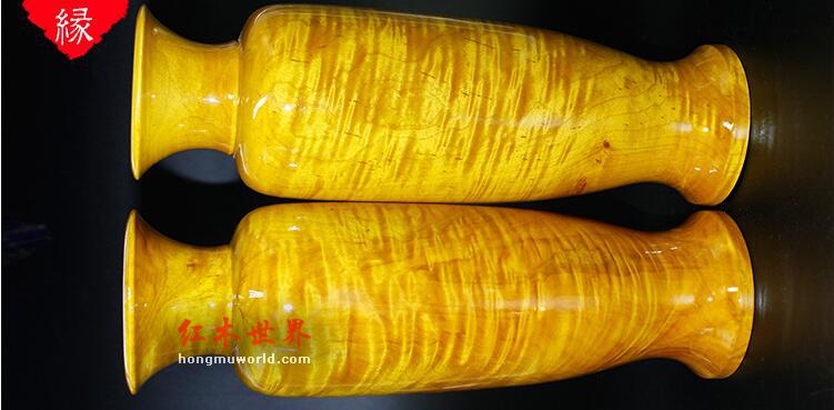 金丝楠木花瓶约长30CM宽8.3CM 精美水波金丝楠-2