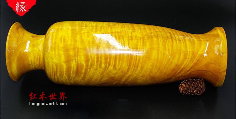 金丝楠木花瓶约长30CM宽8.3CM 精美水波金丝楠-6