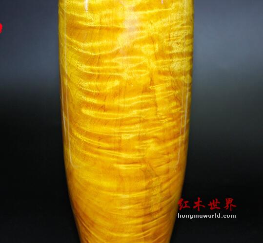 金丝楠木花瓶约长30CM宽8.3CM 精美水波金丝楠-3