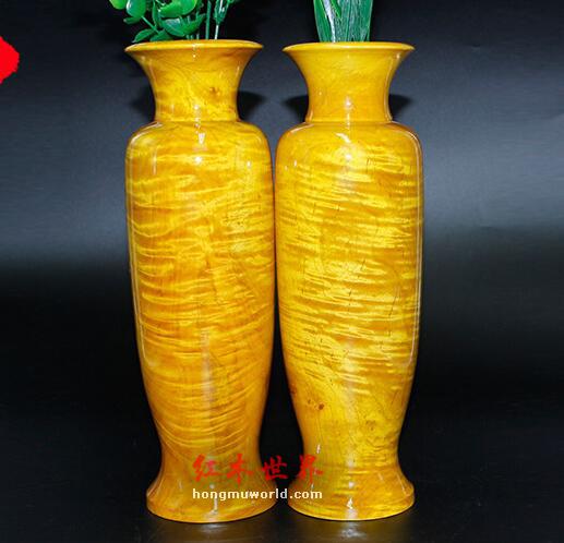 金丝楠木花瓶约长30CM宽8.3CM 精美水波金丝楠-4