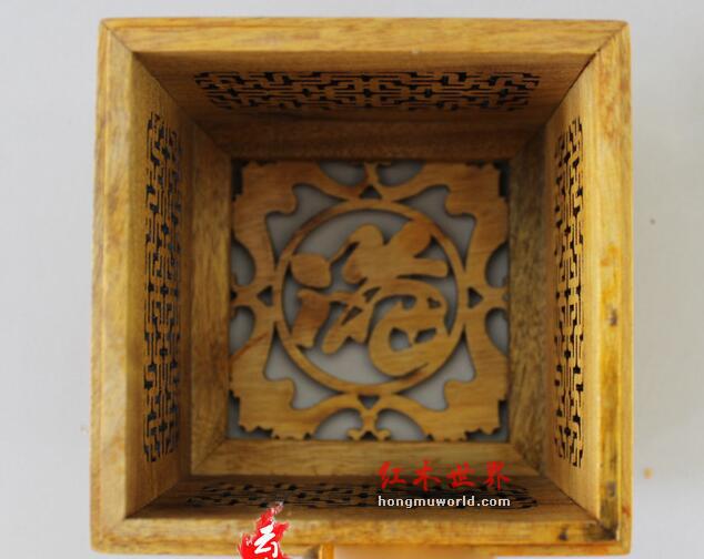 金丝楠镂空雕刻香炉 精致镂空雕刻 文玩摆件-6