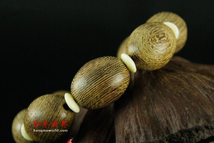 鸡翅木橄榄珠加隔片橄榄珠佛珠手串手链-6