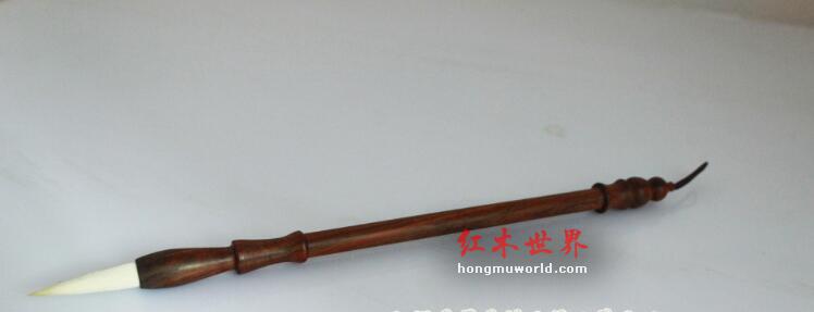 红酸枝毛笔-5