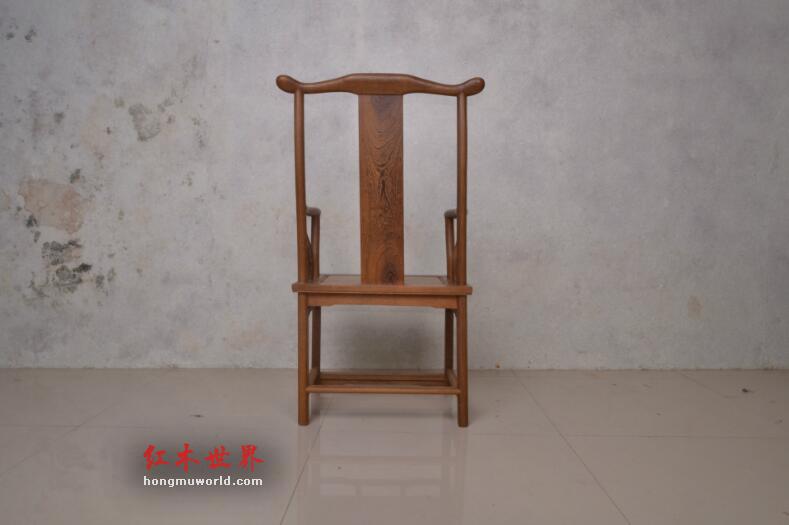 红木家具 鸡翅木官帽椅 四出头独板太师椅 中式明清古典实木餐椅-1