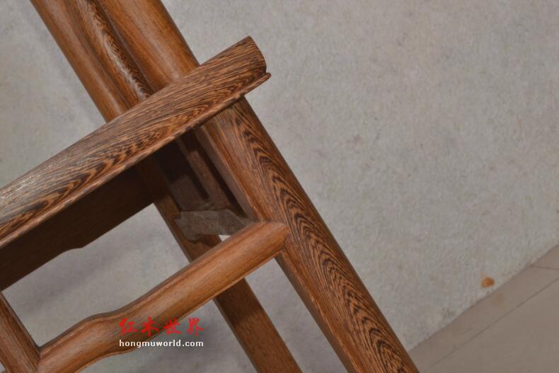 红木家具 鸡翅木官帽椅 四出头独板太师椅 中式明清古典实木餐椅-7