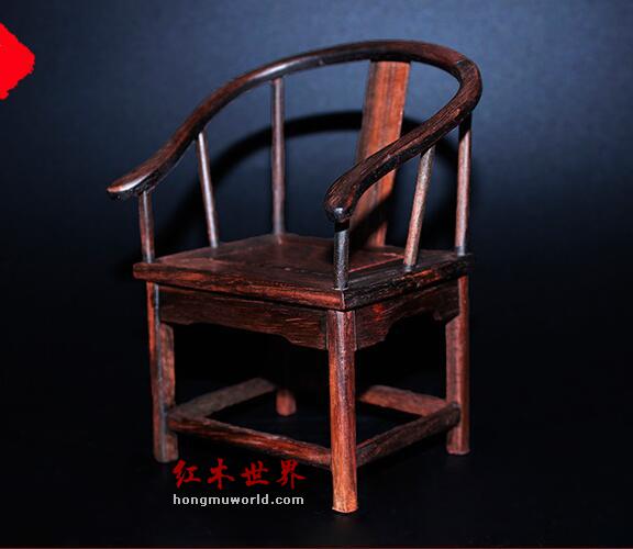 红酸枝天空椅三件套仿明清家具摆件 仿明清家具-6