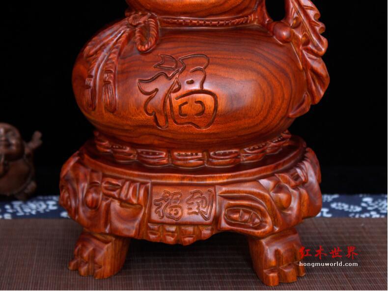 花梨木福到葫芦木雕摆件 实木雕刻木质工艺礼品-7