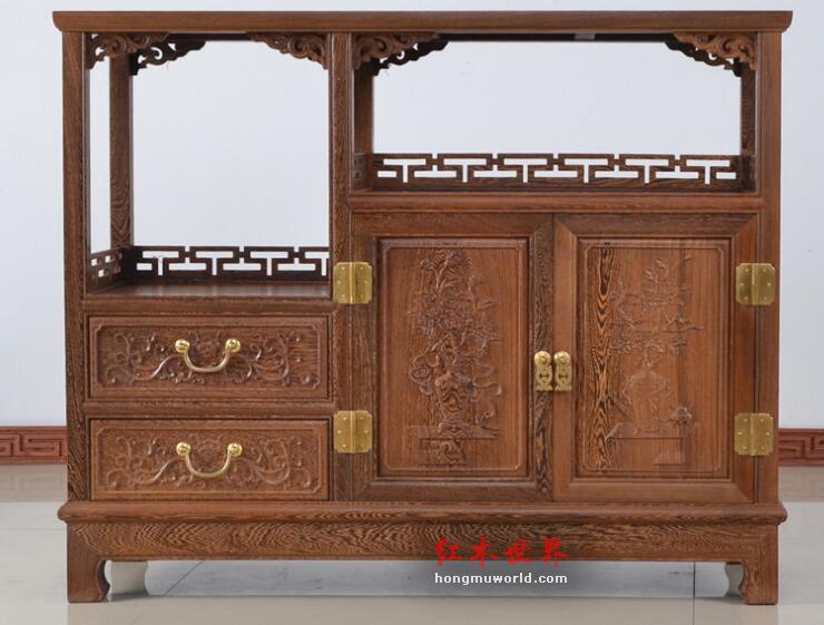 明清古典 非洲小鸡翅木家具 鸡翅木餐边柜 实木储物柜-1