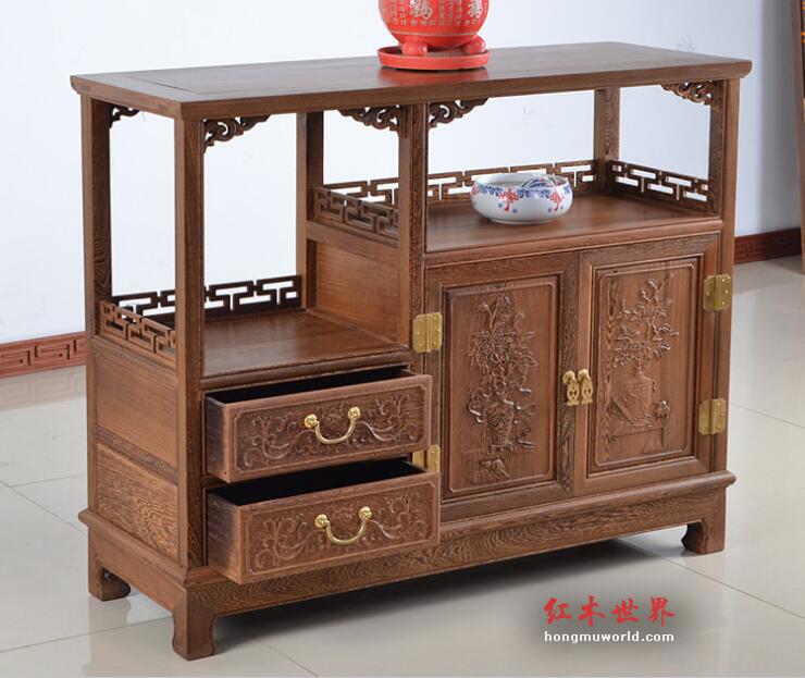 明清古典 非洲小鸡翅木家具 鸡翅木餐边柜 实木储物柜-4