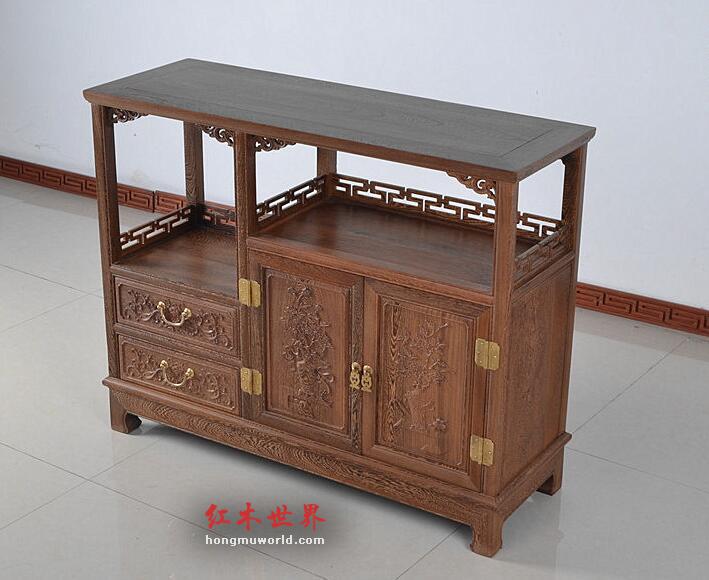明清古典 非洲小鸡翅木家具 鸡翅木餐边柜 实木储物柜-5
