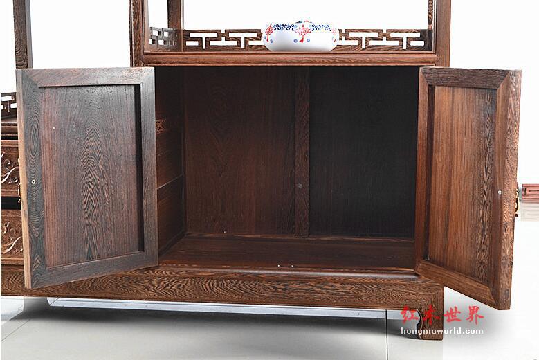 明清古典 非洲小鸡翅木家具 鸡翅木餐边柜 实木储物柜-8