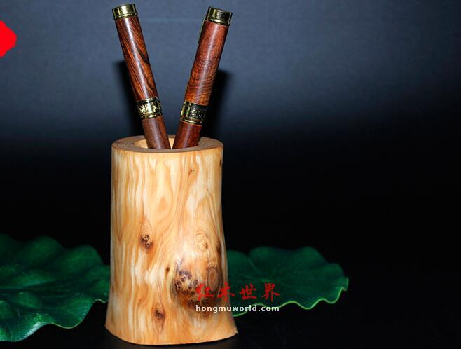 海南黄花梨圆珠笔钢笔二用 办公钢笔商务礼品-3