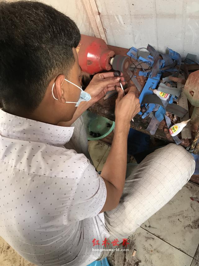 福利篇：一条极品海南黄花梨手串的加工过程-8